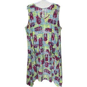 Melissa McCarthy Seven7 Multicolor Sleeveless Midi Dress 1X Lightweight & LN